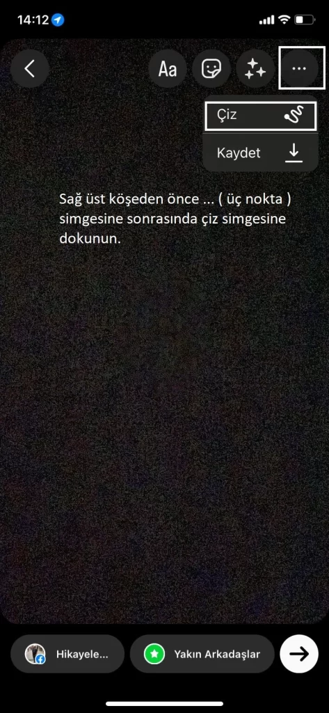 Instagram story arka plan rengi değiştirme